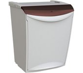 Cubo de basura con pedal denox 20 litros gris/marrón