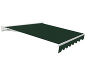 Toldo brazo extensible terraza kronos semicofre motor blanco tela verde 4x2,5m