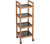 Carrito de baño fondi marrón con 4 estantes 35x31x101.5 cm