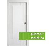 Conjunto puerta chicago blanco izda con cristal 72.5cm + tapeta