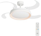 Ventilador de techo con luz silencioso dc arte confort lily l blanco 122 cm