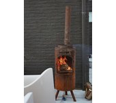 Chimenea leña exterior bontino l corten de acero