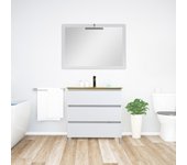 Mueble da baño con lavabo y espejo laris blanco/oro 80 cm
