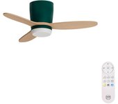 Ventilador de techo con luz silencioso dc arte confort phoebe s verde fsc verde 92.8 cm