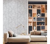 Mural no tejido objetos mural tnt 2611-2 wood shelving azul de 212 x 280 cm ich