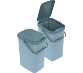 Cubo de la basura con fijación a la parez walbin mondex 14l azul celeste