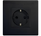 Enchufe completo simon 270 negro mate