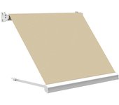 Toldo brazo estor balcón malibú manual estructura blanco tela beige de 3x2m