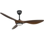 Ventilador de techo con luz motor dc helix led wifi marrón 132 cm