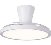 Ventilador de techo con luz retráctil silencioso dc cristal record ninja s blanco 93 cm