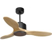 Ventilador de techo sin luz silencioso dc lima negro / madera 106 cm