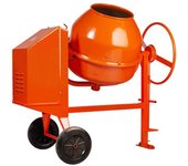 Hormigonera de gasolina altrad de 6 cv y 180 litros naranja