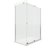 Mampara lateral fijo transparente ionity perfil plata 68.5x200 cm 6mm
