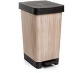 Cubo de la basura con pedal tatay para 25 litros smart deco / wood