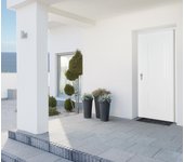 Puerta de entrada metálica semiprovenzal eco blanco derecha y 89x210 cm