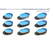 Piscina tubular de acero blanco ovalada xx1.2m con depuradora de con esferas de polímero gre
