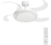 Ventilador de techo con luz silencioso dc arte confort euria l blanco 122 cm