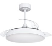 Ventilador de techo retráctil con luz motor dc con mando torrent blanco 91 cm color luz regulable