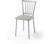 Silla de cocina petra con estructura de aluminio y asiento en michi plata