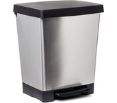 Cubo de la basura con pedal tatay para 23 litros cubik steel gris
