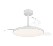 Ventilador de techo con luz retráctil silencioso dc mantra slim fan blanco 49.6 cm
