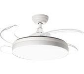 Ventilador de techo con luz retráctil silencioso dc lumiplus kruger blanco 47 cm