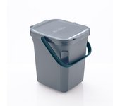 Cubo de basura manual denox 10 litros gris