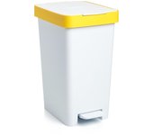 Cubo de la basura con pedal para reciclaje tatay 25 litros smart/ amarillo
