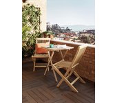 Conjunto de jardín abelia de teca para 2 comensales