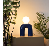 Lámpara de mesa cerámica pop u 1 luz g9 azul