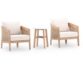 Conjunto de jardín padua de acacia para 2 comensales