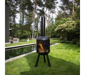 Chimenea leña exterior bonsolo negra de acero