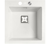 Fregadero 1 seno rectangular poalgi kobus hekla alto snow blanco 46.8x52 cm