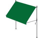 Toldo extensible manual portátil antracita tela verde 3x1,2 m