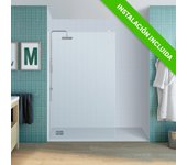 Mampara de ducha frontal transparente cool i perfil plata (70-71.5)x200 cm