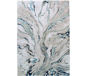Alfombra poliéster pelo medio marne 37/004 con líneas azul 133x195cm