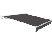 Toldo brazo extensible terraza kronos semicofre motor blanco tela gris 4x2,5m