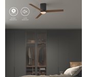 Ventilador de techo con luz silencioso dc forlight plego marrón/negro 122 cm