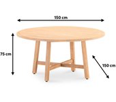 Mesa de jardín provenza de madera de acacia de ø 150 x 75 cm