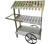 Figura decorativa mueble carrito de 138 cm blanco, verde
