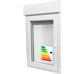 Ventana pvc artens blanca oscilobatiente con persiana guía mosquitera 75x119 cm