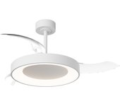 Ventilador de techo con luz retráctil silencioso dc mantra niseko fan blanco 49 cm