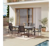Conjunto de jardin de aluminio luca para 8 comensales