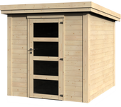 Caseta de madera negara de 228.8x212.6x234.1 cm y 5.36 m2 naterial