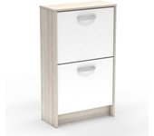 Zapatero nano para 8 pares 53.9x90.6x24.4cm blanco/roble