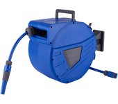Enrollador de manguera azul 20 metros con extensor de 2 metros