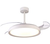 Ventilador de techo con luz retráctil silencioso dc mantra mistral blanco 50 cm