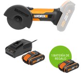 Amoladora chopper worx + 2 baterías 20v + cargador 20v