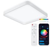 Plafón smart cuadrado led 4482 lm blanco rgbic con voz 49 cm color cambiante