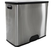 Cubo de basura para reciclaje con sensor de pie 45l 2 compartimentos inox